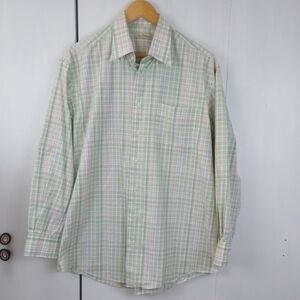 Peter Millar Men's Green Plaid Summer Dress Shirt Preppy Acadamia Sz.XL
